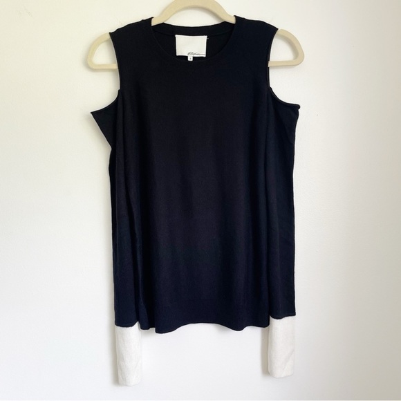 3.1 Phillip Lim Cutout Sweater quiet luxury color block crew neck office work - Picture 1 of 4